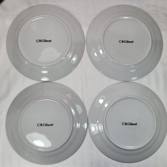 C R Gibson Light Bites PLATES Porcelain Dessert Set of 4 Boxed Appetizer Snack - Picture 4 of 12